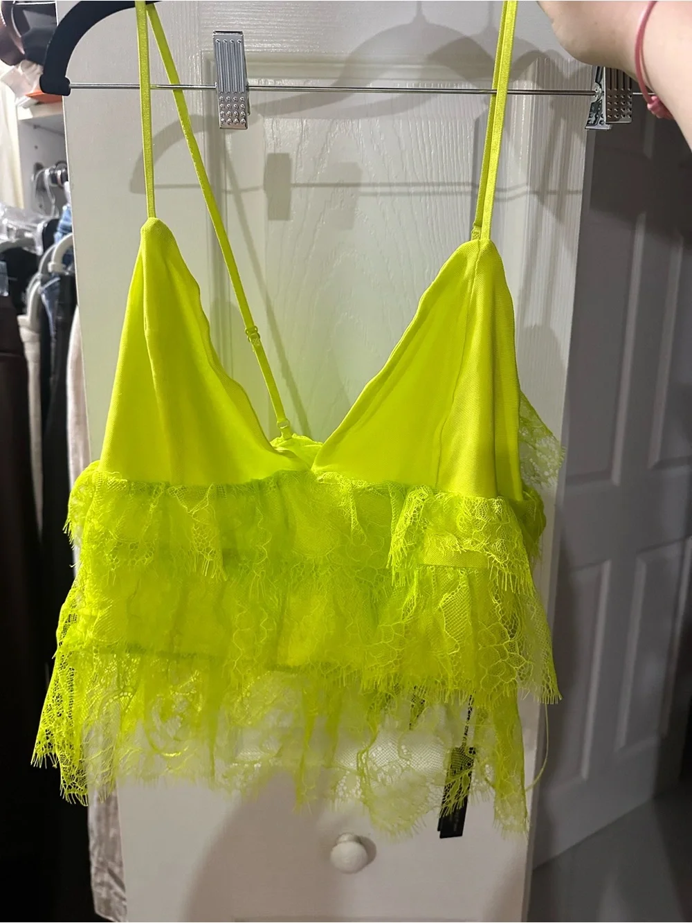 AFRM Neon Lime Sheer Lace Maxi Skirt and Top. New with tags - Picture 4 of 6